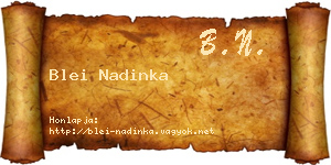 Blei Nadinka névjegykártya